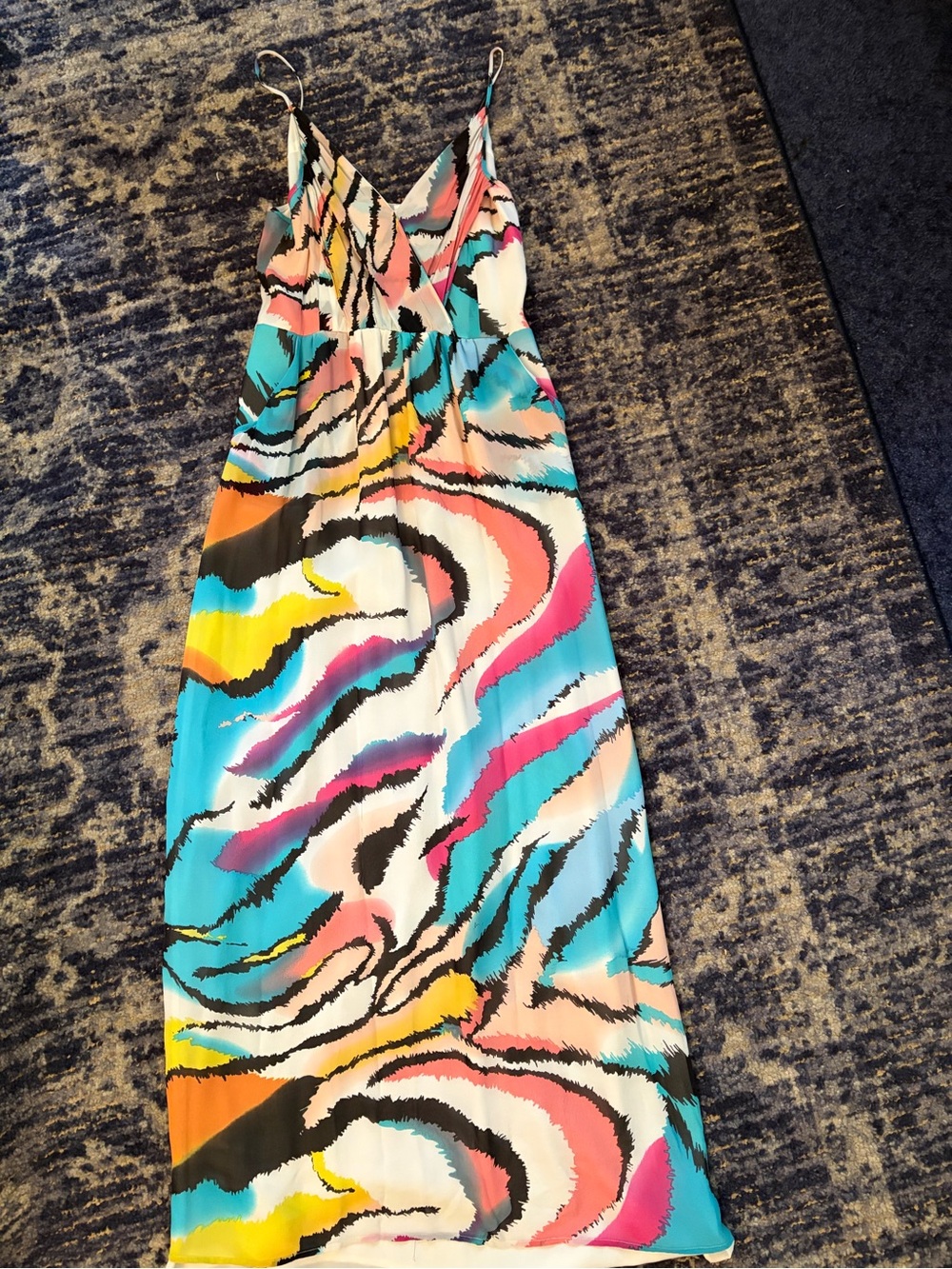 Yumi Kim Vibrant Multicolor Zebra Print Maxi Dress